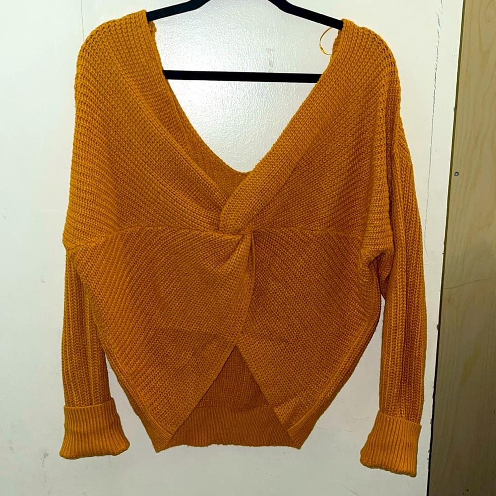Fashion Nova yellow women crop top sweater size L